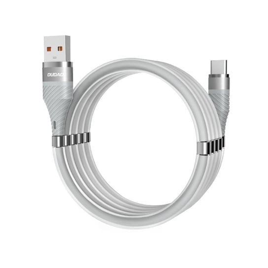 Dudao samoorganizujący magnetyczny kabel przewód USB - USB Typ C 5 A 1 m szary (L1xsT light gray) Dudao