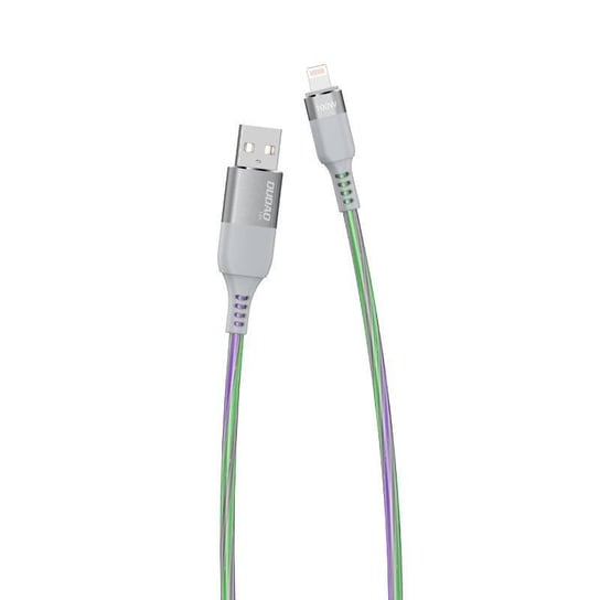 Dudao świecący podświetlany kabel USB - Lightning LED 5 A 1 m szary (L9XL) Dudao