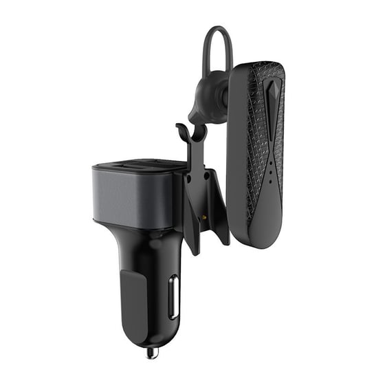 Dudao zestaw samochodowa ładowarka 2x USB 3.4A + zestaw słuchawkowy słuchawka Bluetooth czarny (R10 black) Dudao