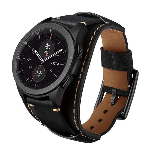 Dundee Band skórzany pasek do Samsung Galaxy Watch Gear S3/46mm (22mm) (Black) D-pro