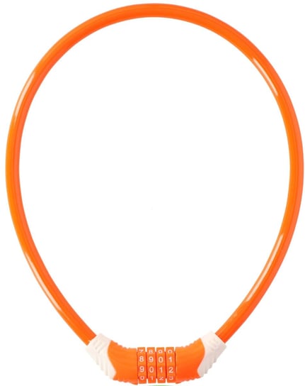 Dunlop, Zapięcie rowerowe spiralne na szyfr, 1.0x65cm, pomarańczowy Dunlop