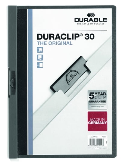 Durable Skoroszyt zaciskowy Duraclip Original 30 - kolor antracytowy/szary DURABLE