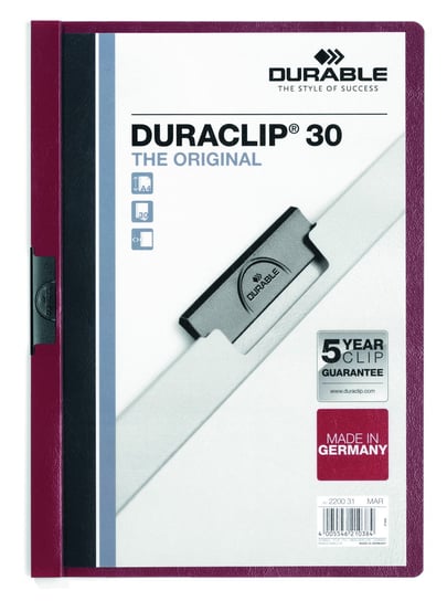 Durable Skoroszyt zaciskowy Duraclip Original 30 - kolor ciemnoczerwony DURABLE