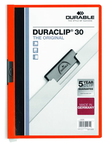 Durable Skoroszyt zaciskowy Duraclip Original 30 - kolor pomarańczowy DURABLE