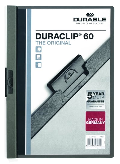 Durable Skoroszyt zaciskowy Duraclip Original 60 - kolor antracyt/szary DURABLE