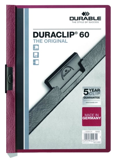 Durable Skoroszyt zaciskowy Duraclip Original 60 - kolor ciemnoczerwony DURABLE