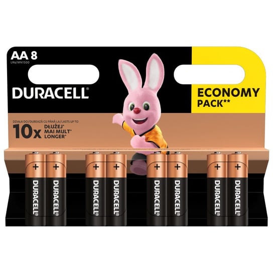 Duracell, Zestaw baterii AA, 8 sztuk Duracell