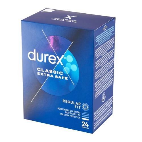 Durex, Extra Safe Thicker, Prezerwatywy Wzmocnione, Wyrób medyczny, 24 Szt. Durex