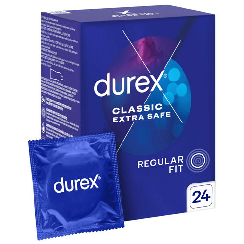 Durex, Extra Safe Thicker, Prezerwatywy Wzmocnione, Wyrób medyczny, 24 Szt. Durex