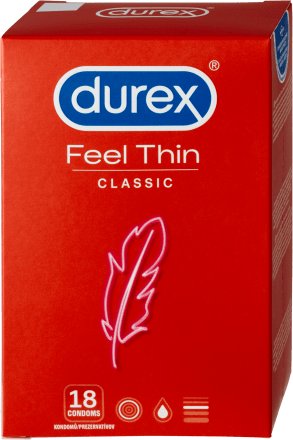 Durex, Feel Thin Classic, Wyrób medyczny, 18 Sztuk Durex