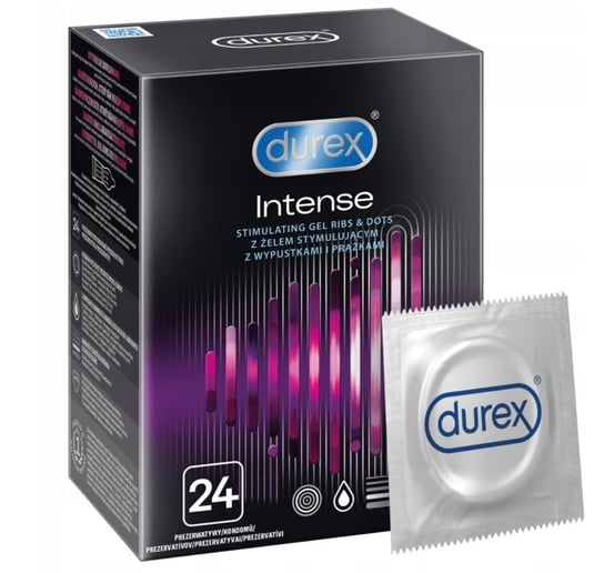 Durex, Intense, Prezerwatywy stymulujące, Wyrób medyczny, 24 sztuki Durex