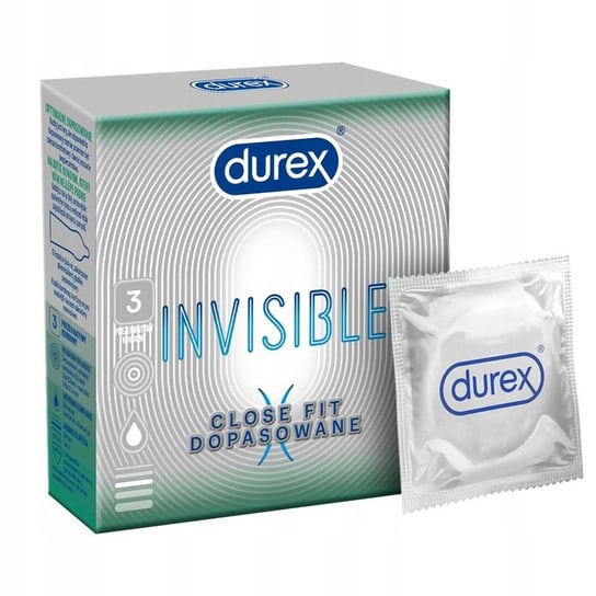 Durex Invisible close fit prezerwatywy dopasowane, Wyrób medyczny, 3szt Durex