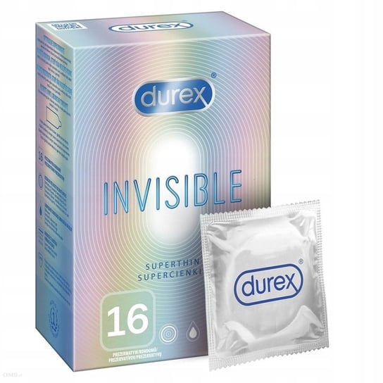 Durex Invisible Extra Thin super cienkie prezerwatywy, Wyrób medyczny, 16szt Durex