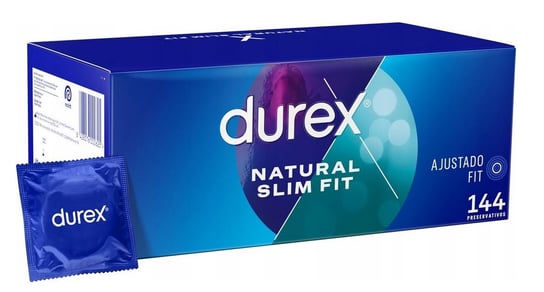 Durex Natural Slim Fit Basic Classic, Prezerwatywy, Big Box, Wyrób medyczny, 144szt. Durex