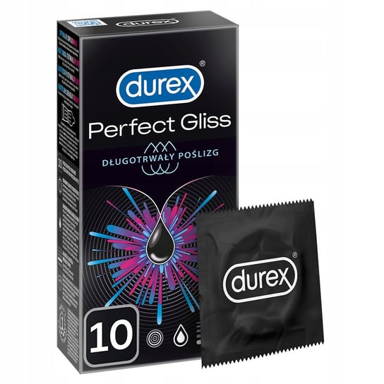 Durex, Perfect Gliss, Długotrwały poślizg prezerwatywy, Wyrób medyczny, 10 szt Durex