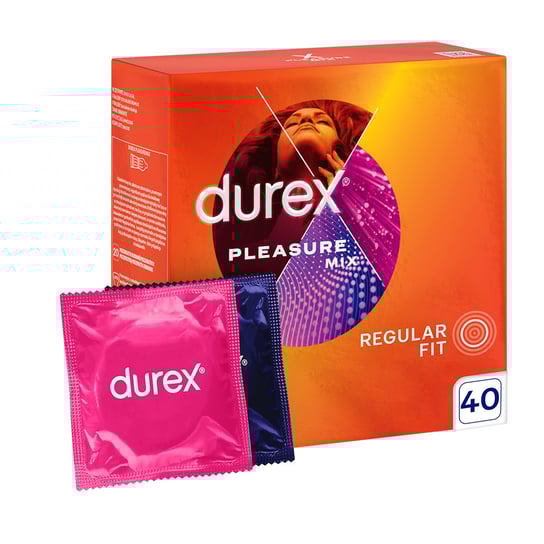 Durex Pleasure Mix, Stymulujące 2 Rodzaje, Wyrób medyczny, 40 Szt. Durex