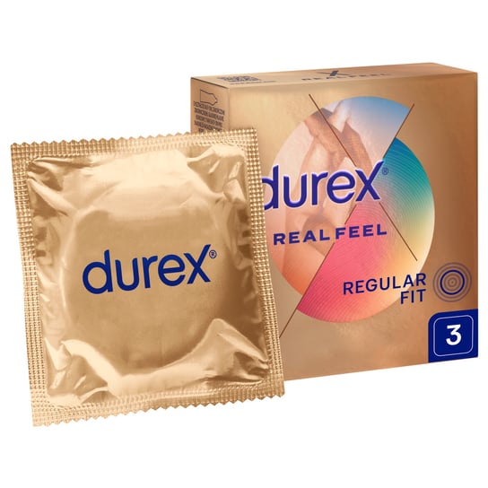 Durex, prezerwatywy bez lateksu Real Feel,Wyrób medyczny, 3 szt. Durex