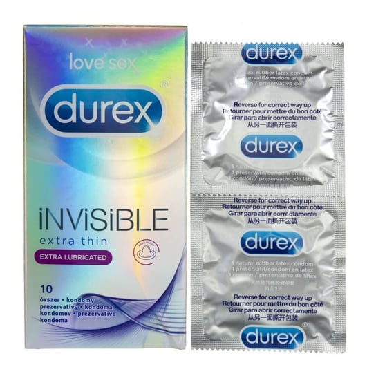 Durex, prezerwatywy dodatkowo nawilżane Invisible, Wyrób medyczny, 10 szt. Durex