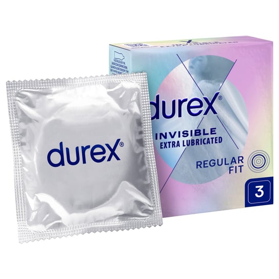 Durex, prezerwatywy dodatkowo nawilżane Invisible, Wyrób medyczny, 3 szt. Durex