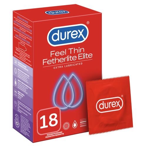 Durex, prezerwatywy Fetherlite Elite, Wyrób medyczny, 18 szt. Durex