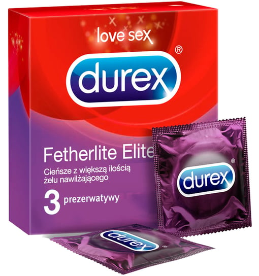 Durex, prezerwatywy Fetherlite Elite, Wyrób medyczny, 3 szt. Durex