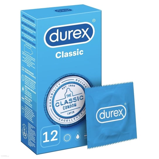 Durex, prezerwatywy klasyczne Classic, Wyrób medyczny, 12 szt. Durex