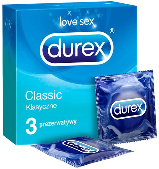 Durex, prezerwatywy klasyczne Classic, Wyrób medyczny, 3 szt. Durex