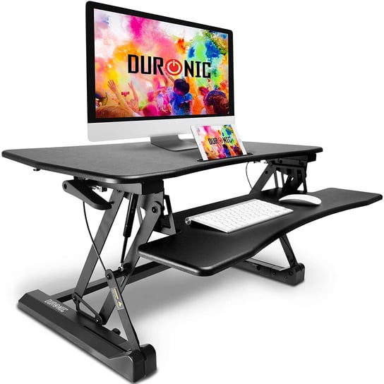 Duronic DM05D2 Podnośnik praca siedząca - stojąca biurko do pracy na stojąco podnośnik do laptopa stacja robocza Duronic
