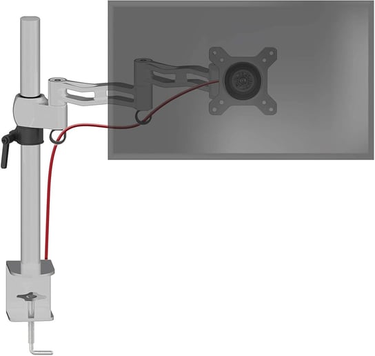 Duronic DM351X3 SR Uchwyt monitora ekranu srebrny VESA 75 lub 100 Harmonijkowy wieszak ramię maks. 10 kg na jeden ekran stojak regulacja monitora stop aluminium srebrny Duronic