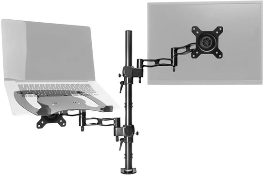 Duronic DM35L1X1 Uchwyt do monitora i laptopa 8 kg monitor 13-27 cali regulacja ekranów, praca z monitorem i laptopem Duronic