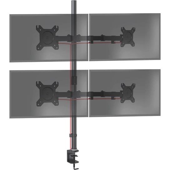 Duronic DMT154 Uchwyt na cztery monitory 4 x 8kg | monitory 13-27 cali | VESA 75 lub 100 | długi słupek 100 cm | regulacja kąta +90°/-35° Duronic