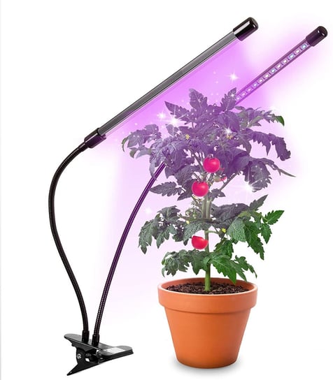 Duronic GLC24 Lampa LED dla roślin USB doświetlanie pełne spektrum światła 18 LEDów (czerwone i niebieskie), klips do montażu Duronic