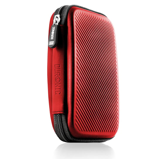 Duronic HDC2 RD Torba na dysk twardy czerwona z kieszonką na kabel USB czy słuchawki | Lekkie etui EVA na dysk zewnętrzny lub GPS o wymiarach 13 x 9 x 1,5 cm | odporne na wstrząsy i lekka | na zamek Duronic