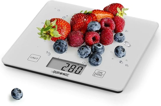 Duronic KS1080 Elektroniczna waga kuchenna płaska | 10 kg | srebrna | cyfrowy wyświetlacz Duronic