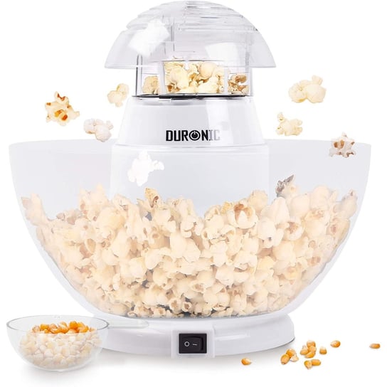 Duronic POP50 WE maszyna do popcornu automat 1200 W, do prażenia ziaren kukurydzy, wyjmowana misa, bez oleju Duronic