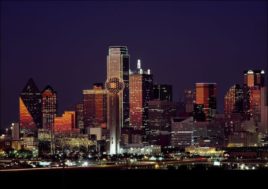 Dusk view of the Dallas, Texas skyline, Carol Highsmith - plakat 100x70 cm Galeria Plakatu