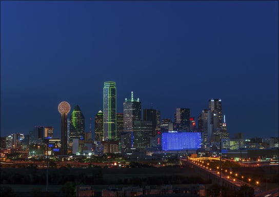 Dusk view of the Dallas, Texas skyline., Carol Highsmith - plakat 50x40 cm Galeria Plakatu
