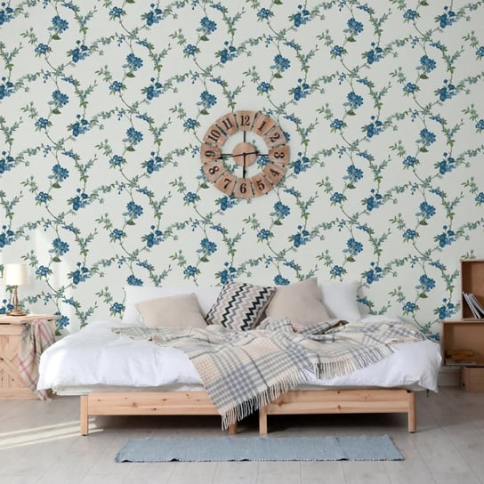 DUTCH WALLCOVERINGS Tapeta Flower, jasnoniebieska Dutch Wallcoverings