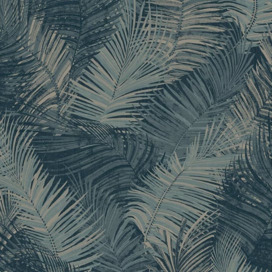 DUTCH WALLCOVERINGS Tapeta Palm, kolor głęboki morski Dutch Wallcoverings