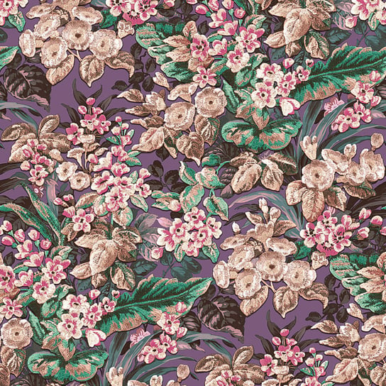 DUTCH WALLCOVERINGS Tapeta w kwiaty, fioletowa Dutch Wallcoverings
