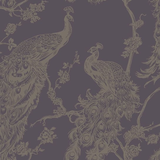 DUTCH WALLCOVERINGS Tapeta w pawie, fioletowo-srebrna Dutch Wallcoverings