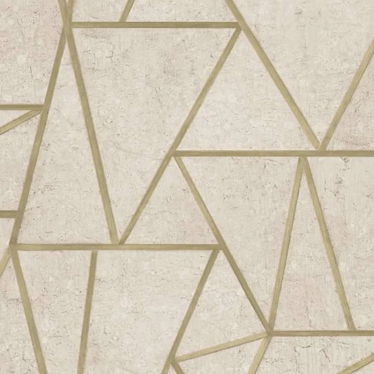 DUTCH WALLCOVERINGS Tapeta w trójkąty, beżowo-złota Dutch Wallcoverings