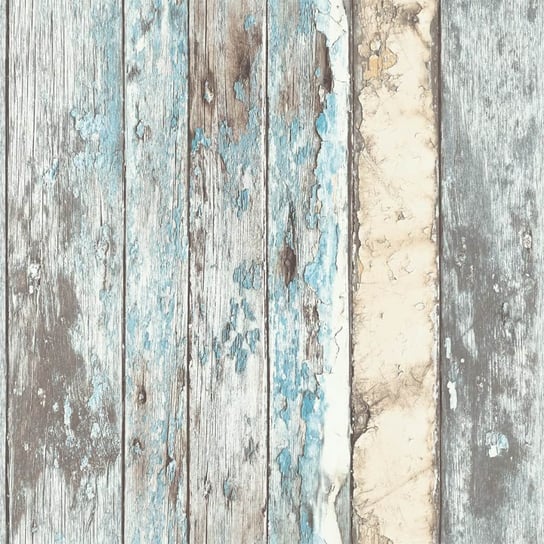 DUTCH WALLCOVERINGS Tapeta z motywem drewnianych desek, niebieska Dutch Wallcoverings
