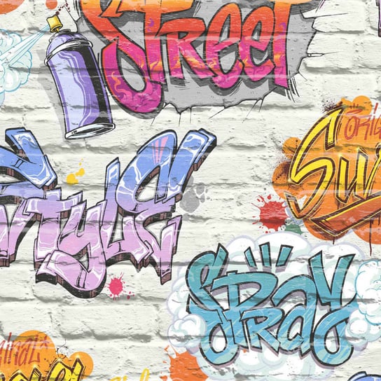 DUTCH WALLCOVERINGS Tapeta z motywem graffiti, wielokolorowa, L179-05 Dutch Wallcoverings
