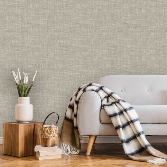 DUTCH WALLCOVERINGS Tapeta z motywem tkaniny, szara Dutch Wallcoverings