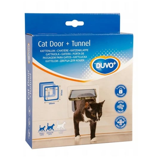 DUVO+ Drzwi dla kota z tunelem 19x19,7cm DUVO+