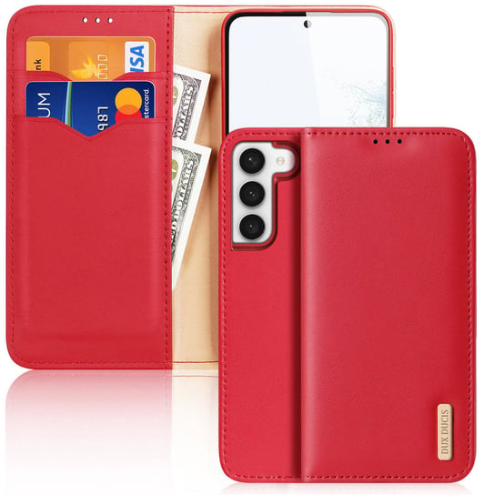 Dux Ducis Hivo etui Samsung Galaxy S23+ pokrowiec z klapką portfel podstawka blokada RFID czerwone Dux Ducis