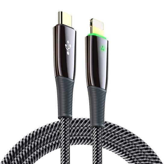 Dux Ducis K-IV Series nylonowy kabel USB Typ C - Lightning 18 W z diodą LED Power Delivery 2m czarny Dux Ducis