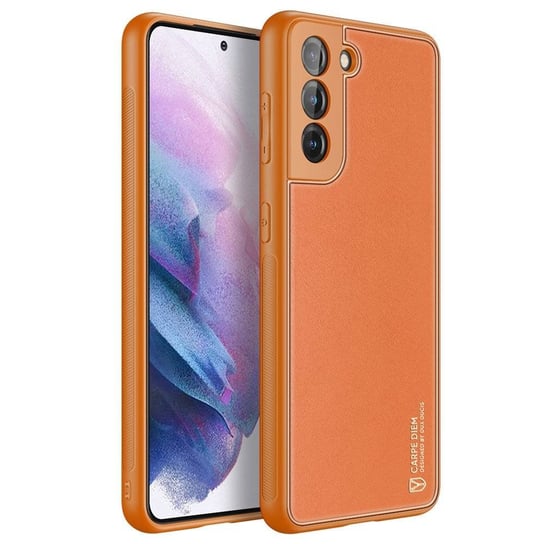 Dux Ducis Yolo eleganckie etui pokrowiec ze skóry ekologicznej Samsung Galaxy S21+ 5G (S21 Plus 5G) pomarańczowy Dux Ducis