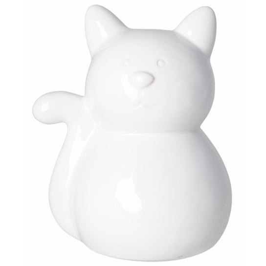 Duża, ceramiczna skarbonka - biały kot Mi 16 cm Duwen